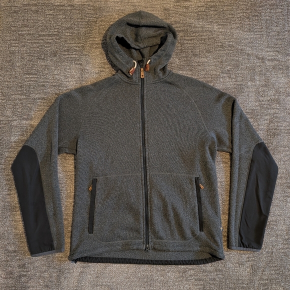 FjallRaven Ovik Fleece Gray Full Zip Hoodie Jacket - XL